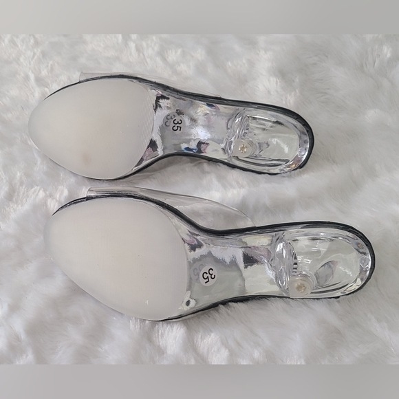 NBUUNBU - Women's Silver Clear Heels Transparent Strapless Sexy Stilletos, Sz 5 - Picture 11 of 15